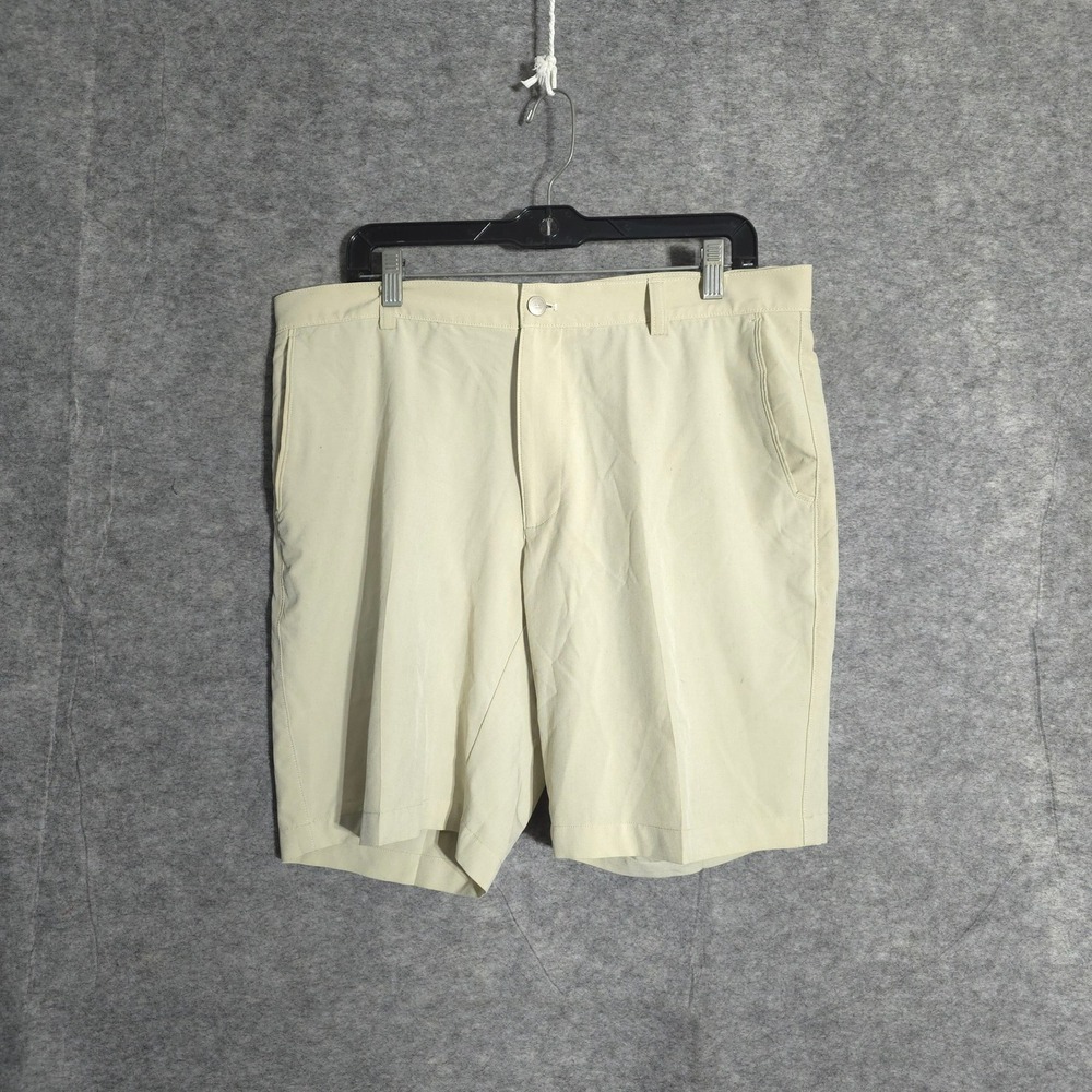 Peter Millar Performance Shorts Mens 35 Beige Golf Activewear Flat Front Stretch
